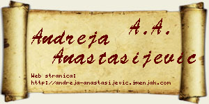 Andreja Anastasijević vizit kartica